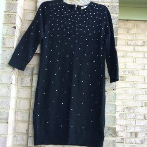 Michael Kors Beaded Long Sleeve Midi Sweater Dress